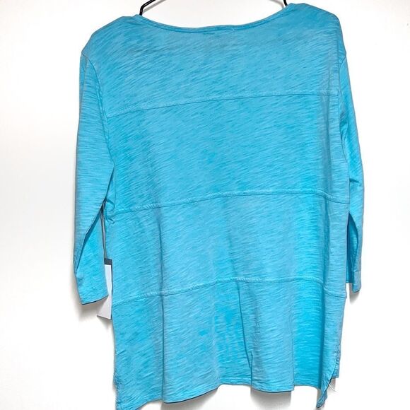 NWT Habitat River Wash Cotton Boxy Tee Blue Capri Womens Sz XS/S 26927 - Picture 2 of 9